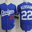 Men/Youth's Los Angeles Dodgers #22 Clayton Kershaw Blue Cool Base Jersey