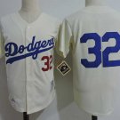 Men/Youth's Los Angeles Dodgers #32 Sandy Koufax Cream Cooperstown Throwback Jersey