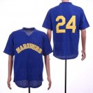 Men/Youth's Mariners 24 Ken Griffey Jr. Blue Mesh Throwback Jersey