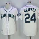 Men/Youth's Mariners 24 Ken Griffey Jr. White 1995 Throwback Jersey