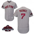 Men/Youth's Christian Vazquez Red Sox Grey 2018 World Series Champions Jersey