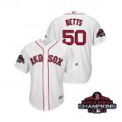 Men/Youth's Red Sox White #50 Mookie Betts 2018 World Series Champions Jersey