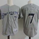 Men/Youth's Milwaukee Brewers #7 Eric Thames Gray Flexbase Jersey