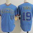Men/Youth's Milwaukee Brewers #19 Robin Yount Blue M&N Throwback Pullover Jersey