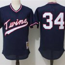 Men/Youth's Minnesota Twins #34 Kirby Puckett Navy Blue Cooperstown Mesh Jersey