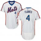 Men/Youth's New York Mets #4 Wilmer Flores White Cooperstown Flexbase Jersey