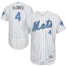Men/Youth's New York Mets #4 Wilmer Flores White Father's Day Flexbase Jersey