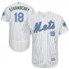 Men/Youth's New York Mets #18 Darryl Strawberry White Father's Day Flexbase Jersey