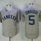 Men/Youth's New York Yankees #5 Joe Dimaggio Gray Cooperstown Throwback Jersey