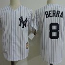 Men/Youth's New York Yankees #8 Yogi Berra White M&N Throwback Jersey