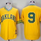 Men/Youth's Oakland Athletics #9 Reggie Jackson Yellow 1981 M&N Jersey