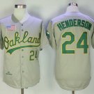 Men/Youth's Oakland Athletics #24 Rickey Henderson Gray 1989 Throwback Jersey