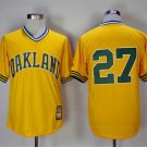 Men/Youth's Oakland Athletics #27 Catfish Hunter Yellow  Copperstown Jersey