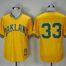 Men/Youth's Oakland Athletics #33 Jose Canseco Yellow  Copperstown Jersey