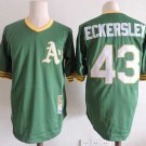 Men/Youth's Oakland Athletics #43 Dennis Eckersley Green M&N Throwback Pullover Jersey