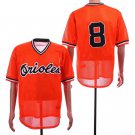 Men/Youth's Orioles 8 Cal Ripken Jr Orange Mesh Throwback Jersey