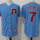 Men/Youth's Philadelphia Phillies #7 Maikel Franco Blue M&N Throwback Jersey