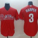 Men/Youth's Phillies 3 Bryce Harper Scarlet Cool Base Jersey