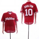 Men/Youth's Phillies 10 Darren Daulton Red Mesh BP Jersey
