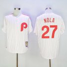 Men/Youth's Phillies 27 Aaron Nola White Cooperstown Cool Base Jersey