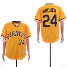Men/Youth's Pirates 24 Chris Archer Gold Cool Base Jersey