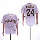 Men/Youth's Pirates 24 Chris Archer White Cool Base Jersey