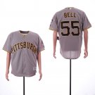 Men/Youth's Pirates 55 Josh Bell Gray Cool Base Jersey