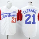 Men/Youth's Puerto Rico Cangrejeros de Santurce 21 Roberto Clemente White Jersey