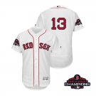Men/Youth's Red Sox White #13 Hanley Ramirez Flex Base 2018 World Series Champions Jersey