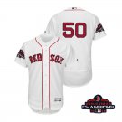 Men/Youth's Red Sox White #50 Mookie Betts Flex Base 2018 World Series Champions Jersey