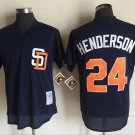 Men/Youth's San Diego Padres #24 Rickey Henderson Navy Blue M&N Throwback Pullover Jersey