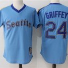Men/Youth's Seattle Mariners #24 Ken Griffey Blue M&N Throwback Pullover Jersey
