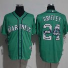 Men/Youth's Seattle Mariners #24 Ken Griffey Jr. Green Team Logo Print Jersey