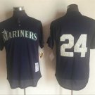 Men/Youth's Seattle Mariners #24 Ken Griffey Jr. Navy Blue M&N Throwback Pullover Jersey