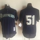 Men/Youth's Seattle Mariners #51 Randy Johnson Navy Blue M&N Throwback Pullover Jersey