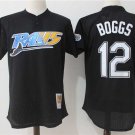 Men/Youth's Tampa Bay Rays #12 Wade Boggs Black M&N Throwback Pullover Jersey