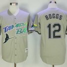 Men/Youth's Tampa Bay Rays #12 Wade Boggs Gray Throwback Jersey