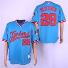 Men/Youth's Twins 28 Bert Blyleven Blue  Jersey