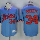 Men/Youth's Twins 34 Kirby Puckett Blue 1984  Jersey