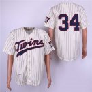 Men/Youth's Twins 34 Kirby Puckett Cream 1969 Throwback Jersey