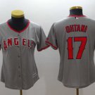 Women Angels 17 Shohei Ohtani Gray Cool Base Jersey