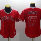 Women Angels 17 Shohei Ohtani Red Cool Base Jersey