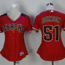 Women Arizona Diamondbacks #51 Randy Johnson Red Sedona Jersey