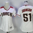 Women Arizona Diamondbacks #51 Randy Johnson White Sedona Jersey