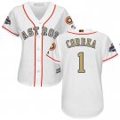 Women Astros #1 Carlos Correa White 2018 Gold Program Jersey