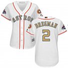 Women Astros #2 Alex Bregman White 2018 Gold Program Jersey