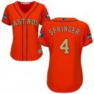 Women Astros #4 George Springer Orange 2018 Gold Program Jersey