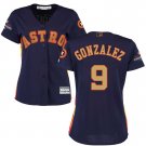 Women Astros #9 Marwin Gonzalez Navy 2018 Gold Program Jersey