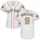 Women Astros #9 Marwin Gonzalez White 2018 Gold Program Jersey