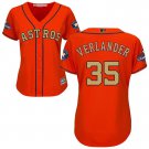 Women Astros #35 Justin Verlander Orange 2018 Gold Program Jersey